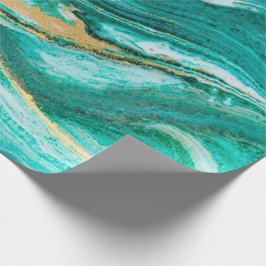Groene en gouden rimpel van de agate achtergrond.  cadeaupapier (Hoek)