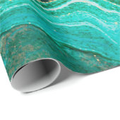 Groene en gouden rimpel van de agate achtergrond.  cadeaupapier (Rol Hoek)