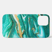 Groene en gouden rimpel van de agate achtergrond. Case-Mate iPhone case (Achterkant (horizontaal))