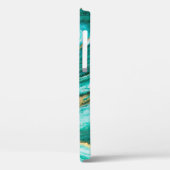 Groene en gouden rimpel van de agate achtergrond. Case-Mate iPhone case (Achterkant / Links)