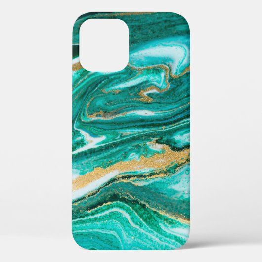 Groene en gouden rimpel van de agate achtergrond. Case-Mate iPhone case (Achterkant)
