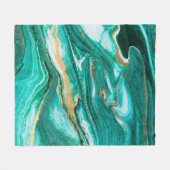 Groene en gouden rimpel van de agate achtergrond.  fleece deken (Voorkant (Horizontaal))