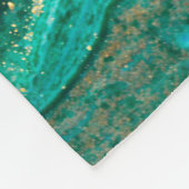 Groene en gouden rimpel van de agate achtergrond.  fleece deken (Hoek)