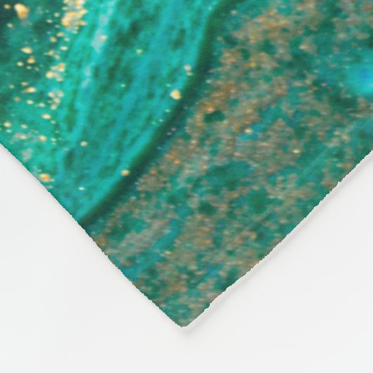 Groene en gouden rimpel van de agate achtergrond.  fleece deken (Hoek)