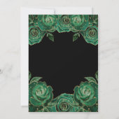 Groene en Gouden Rozen Bloemige Bruiloft Kaart (Achterkant)