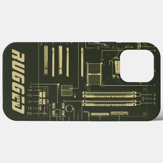 groene en gouden RUGGED GEEK Motherboard Tech Case-Mate iPhone Case (Achterkant (horizontaal))