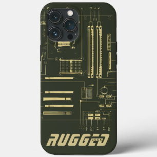 groene en gouden RUGGED GEEK Motherboard Tech Case-Mate iPhone Case