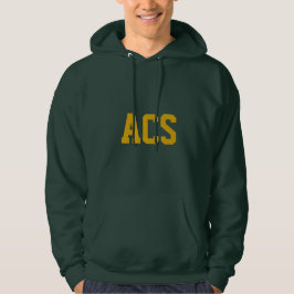 Groene en gouden schoolkleuren met letters hoodie