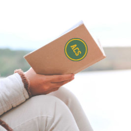 Groene en gouden schoolkleuren ronde sticker