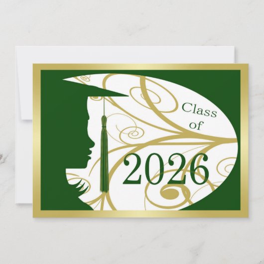 Groene en Gouden Silhouet 2026 Kaart (Voorkant)