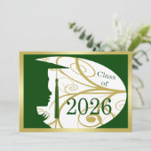 Groene en Gouden Silhouet 2026 Kaart (Staand voorkant)