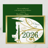 Groene en Gouden Silhouet 2026 Kaart (Voorkant / Achterkant)