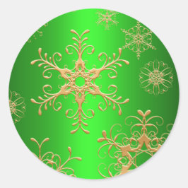 Groene en gouden sneeuwvlok Sticker