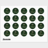 Groene en gouden sneeuwvlok Vredesvakantie Ronde Sticker (Vel)