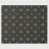 " GROENE EN GOUDEN SNOWFLAKES" CADEAUPAPIER (Vlak)