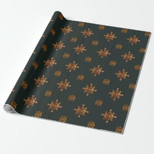 " GROENE EN GOUDEN SNOWFLAKES" CADEAUPAPIER