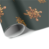 " GROENE EN GOUDEN SNOWFLAKES" CADEAUPAPIER (Rol Hoek)