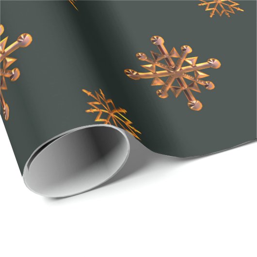 " GROENE EN GOUDEN SNOWFLAKES" CADEAUPAPIER (Rol Hoek)