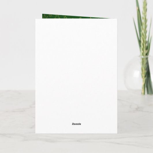 Groene en gouden sterren Afstuderen Kaart (Achterkant)