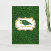 Groene en gouden sterren Afstuderen Kaart (Voorkant)