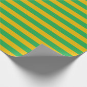 Groene en gouden strepen cadeaupapier (Hoek)