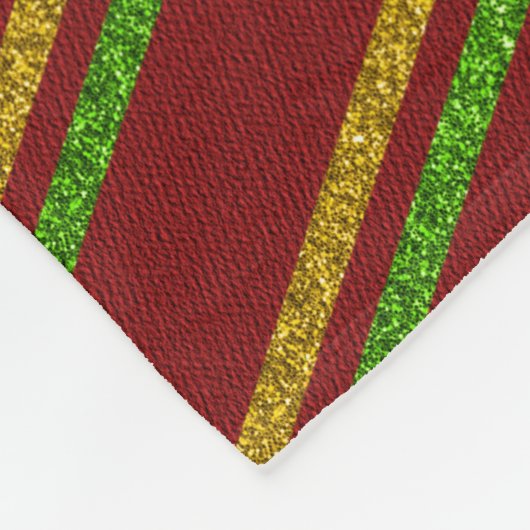 Groene en gouden strepen Glitter Fleece Deken (Hoek)