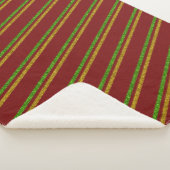 Groene en gouden strepen Glitter Sherpa Deken (3/4)