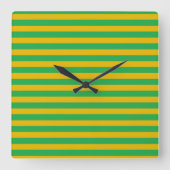 Groene en gouden strepen vierkante klok (Voorkant)