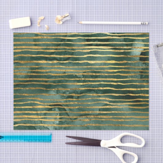 Groene en gouden strips tissuepapier (Craft)