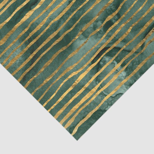 Groene en gouden strips tissuepapier (Detail)