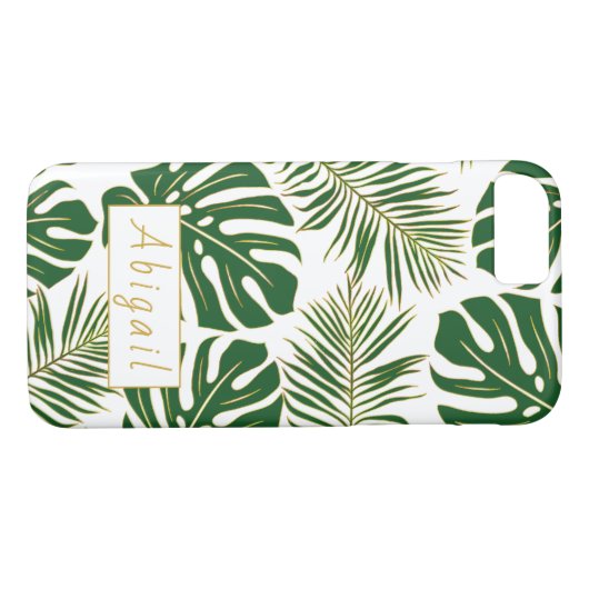 Groene en gouden tropische bladeren modern Case-Mate iPhone case (Achterkant (Horizontaal))