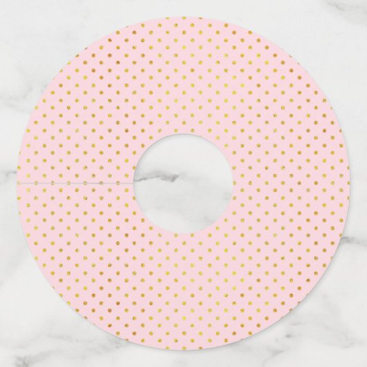 Groene en gouden tropische bladeren roze bruiloft wijnglaslabel (Achterkant)