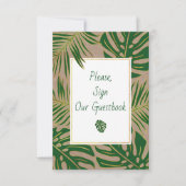 Groene en gouden tropische bladeren tekenen ons ga kaart (Voorkant)