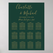 Groene en gouden trouwstoelindeling poster (Voorkant)