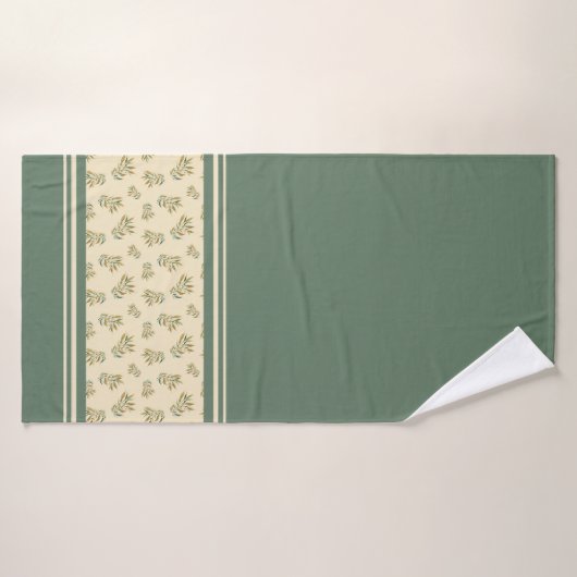Groene en gouden twijgen Botanische Patroon Handdo Badhanddoek (Badhanddoek)