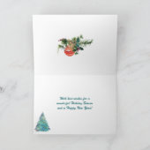 Groene en gouden unieke kerstbomen feestdagen kaart (Binnen)
