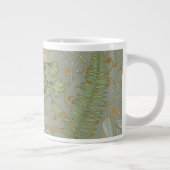 Groene en gouden varen patroon grote koffiekop (Rechts)