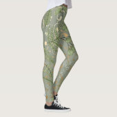 Groene en gouden varen patroon leggings (Rechts)