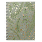 Groene en gouden varen patroon notitieboek (Voorkant)