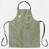 Groene en gouden varen patroon schort (Voorkant)