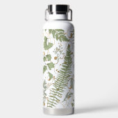 Groene en gouden varen patroon waterfles (Achterkant)