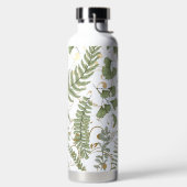 Groene en gouden varen patroon waterfles (Links)