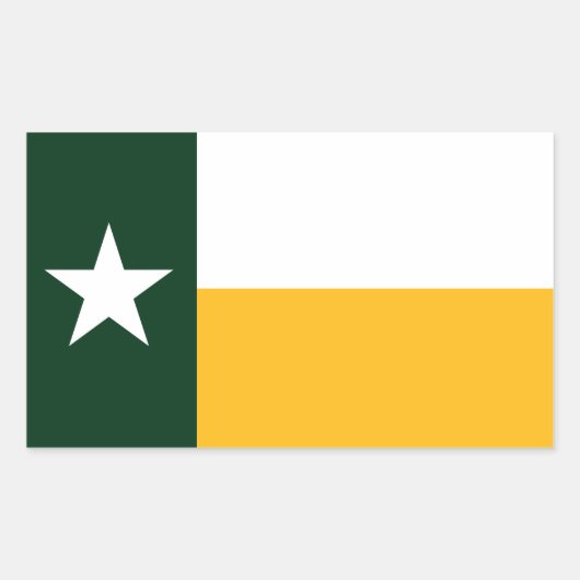 Groene en Gouden vlag van Texas Rechthoekige Sticker (Voorkant)