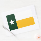Groene en Gouden vlag van Texas Rechthoekige Sticker (Envelop)