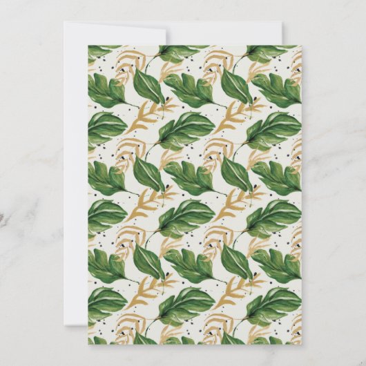 Groene en gouden Waterverf Tropisch sparen de Datu Kaart (Achterkant)