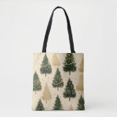 GROENE EN GOUDEN WINTERVAKANTIE KERSTBOMEN TOTE BAG (Voorkant)