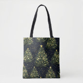 GROENE EN GOUDEN WINTERVAKANTIE KERSTBOMEN TOTE BAG (Voorkant)