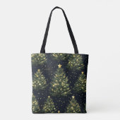 GROENE EN GOUDEN WINTERVAKANTIE KERSTBOMEN TOTE BAG (Achterkant)