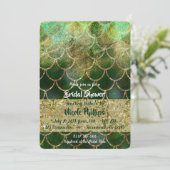 Groene en gouden zeemeerminnen voor het glam Vrijg Kaart (Staand voorkant)