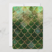 Groene en gouden zeemeerminnen voor het glam Vrijg Kaart (Achterkant)